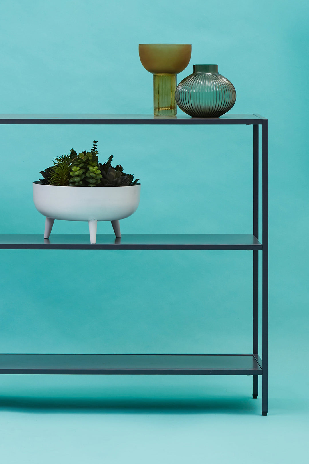 Acero Console Table in Grey Metal Finish