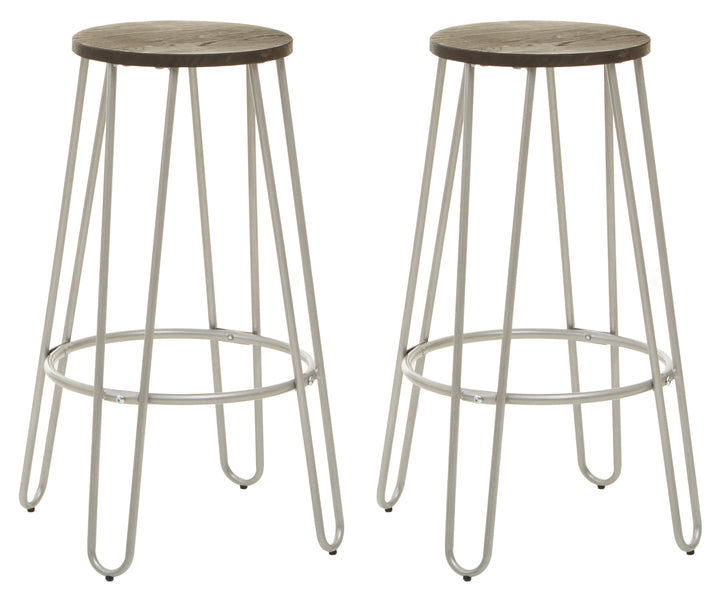 District 3-Piece Silver Bar Table & Stool Set
