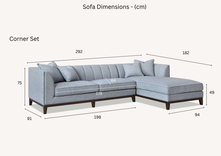 Aluxo Cooper Left Hand Corner Sofa – Dolphin Boucle Fabric