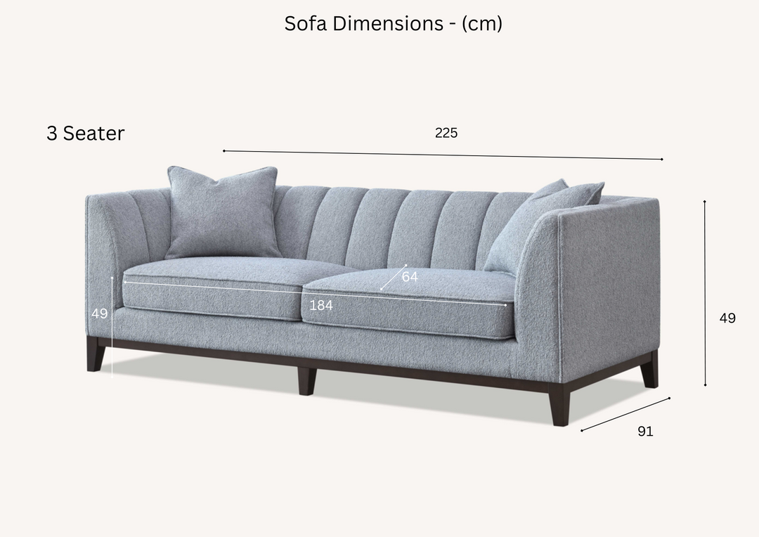 Aluxo Cooper 3-Seater Sofa in Dolphin Boucle