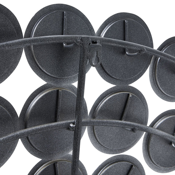 Large Antiqued Silver Round Convex Mirror