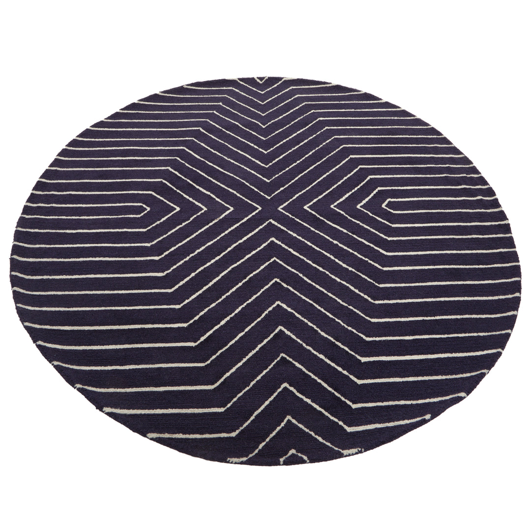 Bosie Moyo Blue & White Round Rug