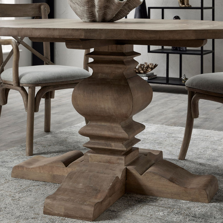 Copgrove Collection Round Pedestal Dining Table – Classic Elegance with Timeless Design