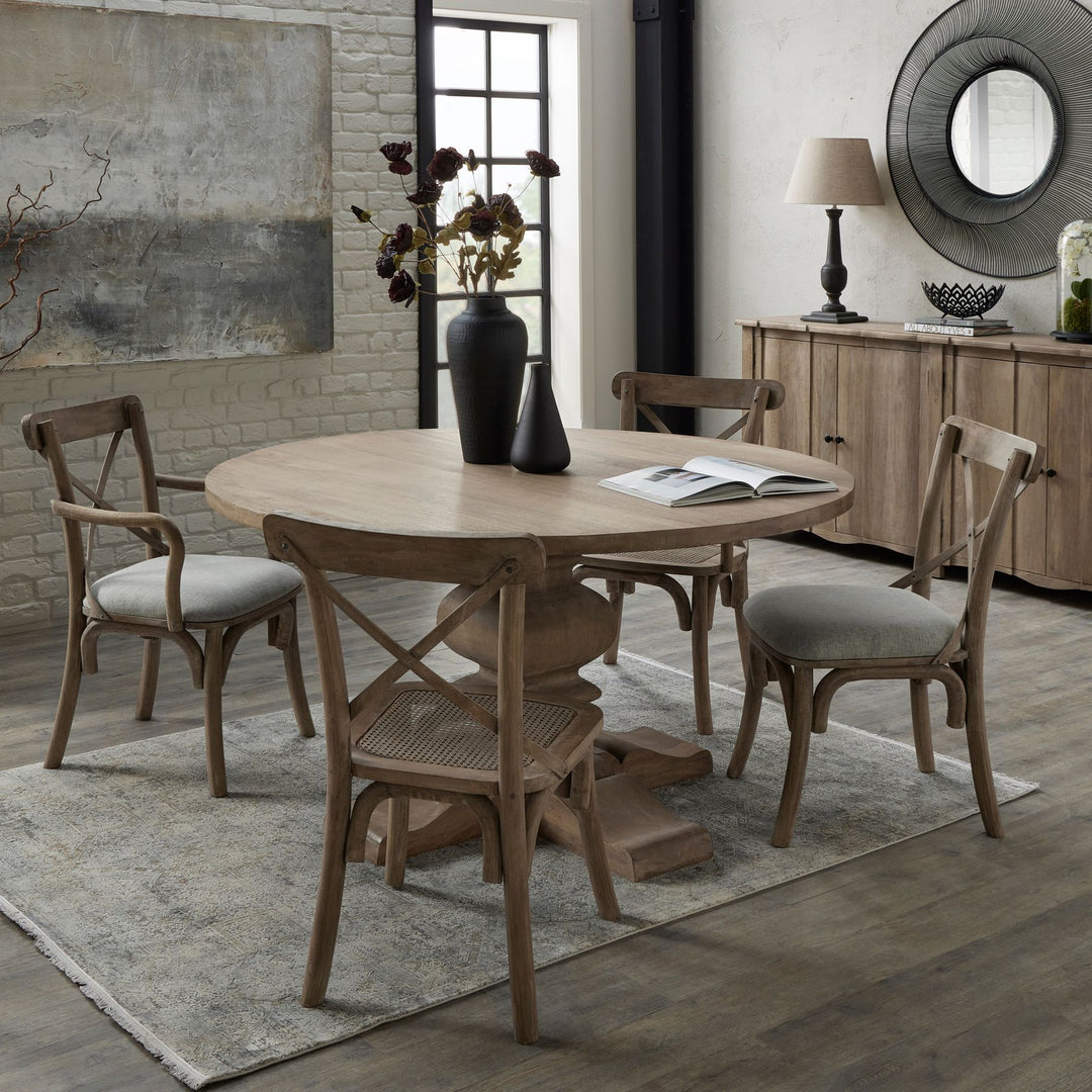 Copgrove Cross Back Dining Chair with Rush Seat