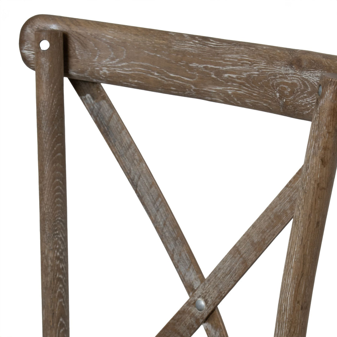Light Oak Cross Back Dining Chair – Rustic Charm with Timeless Appeal