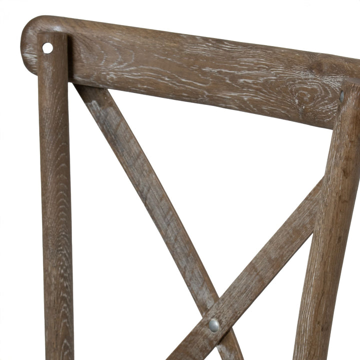 Light Oak Cross Back Dining Chair – Rustic Charm with Timeless Appeal