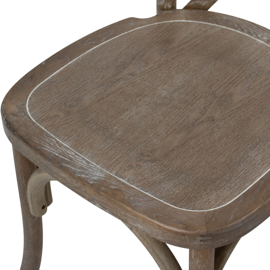 Light Oak Cross Back Dining Chair – Rustic Charm with Timeless Appeal