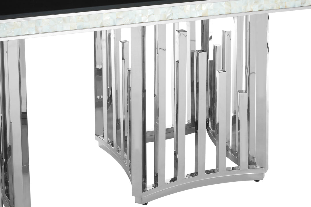 Eliza Dining Table in Silver Finish
