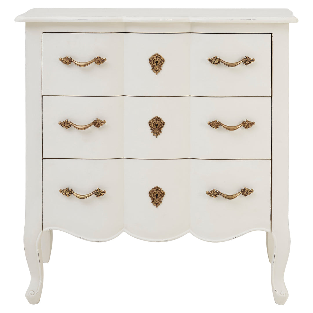 Loire Chest in White Finish with 3 Drawers