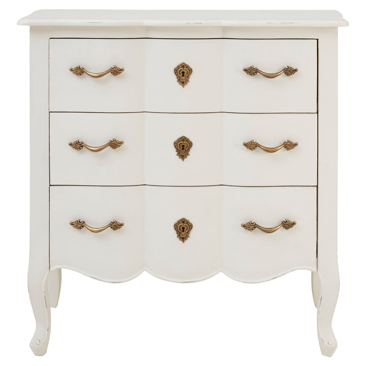 Loire Chest in White Finish with 3 Drawers