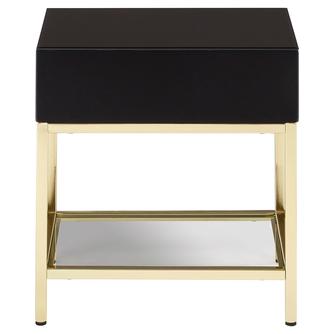 Kensington Townhouse Side Table in Black and Gold Finish