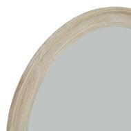 Large Round Washed Wood Framed Mirror