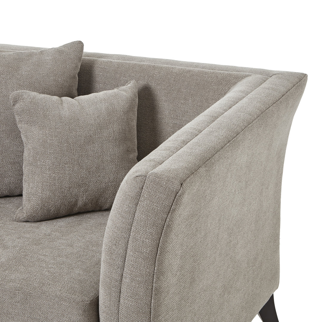Vesper Taupe Cushion Back Snuggle Chair – Cozy Elegance with Extra Space
