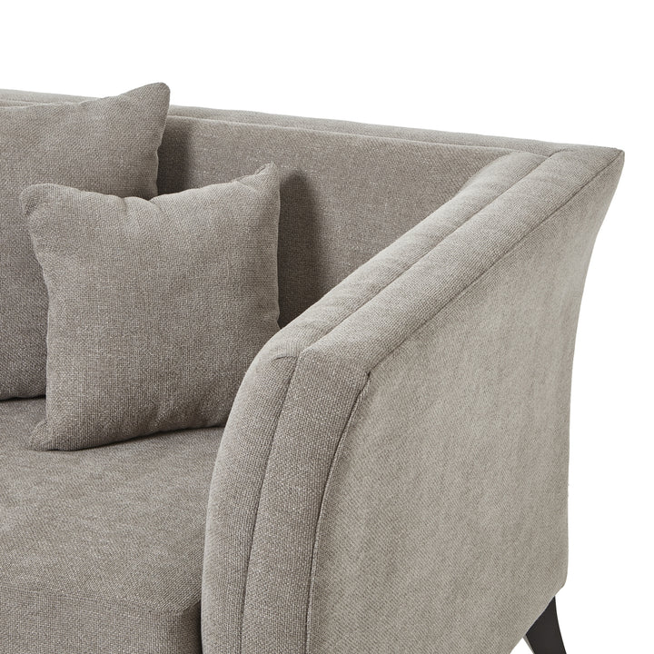 Vesper Taupe Cushion Back Snuggle Chair – Cozy Elegance with Extra Space