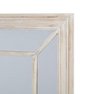 Large Window Mirror with Washed Wood Frame