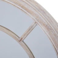 Washed Wood Round Framed Mirror