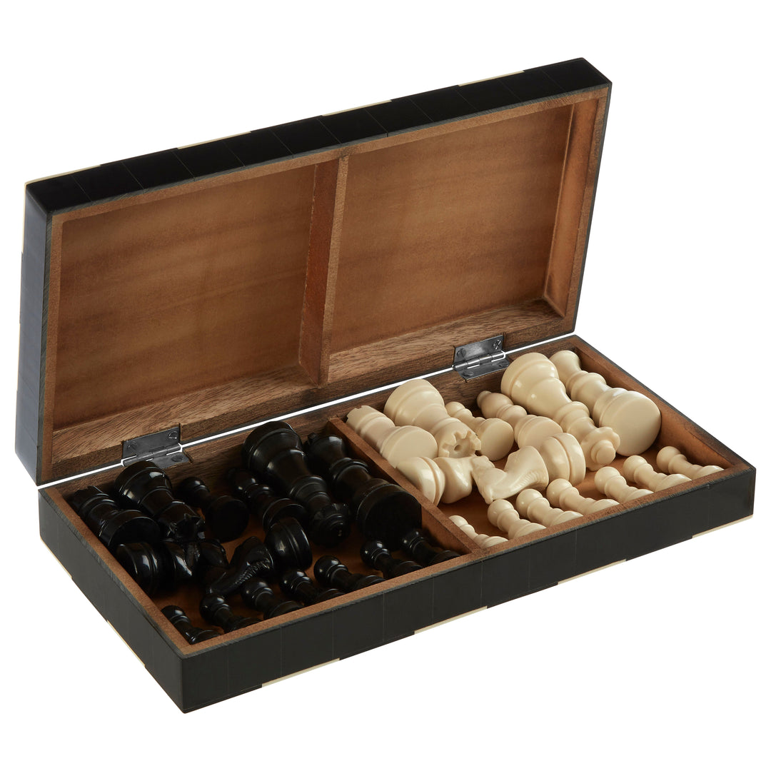Churchill Black & White Foldable Chess Set