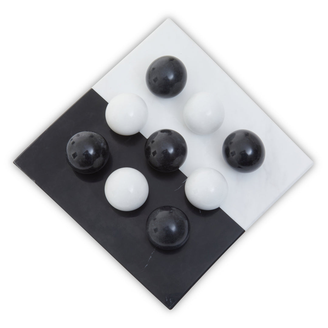 Flos Black & White Marble Tic Tac Toe