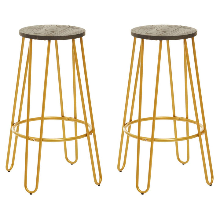 District 3-Piece Gold Bar Table & Stool Set