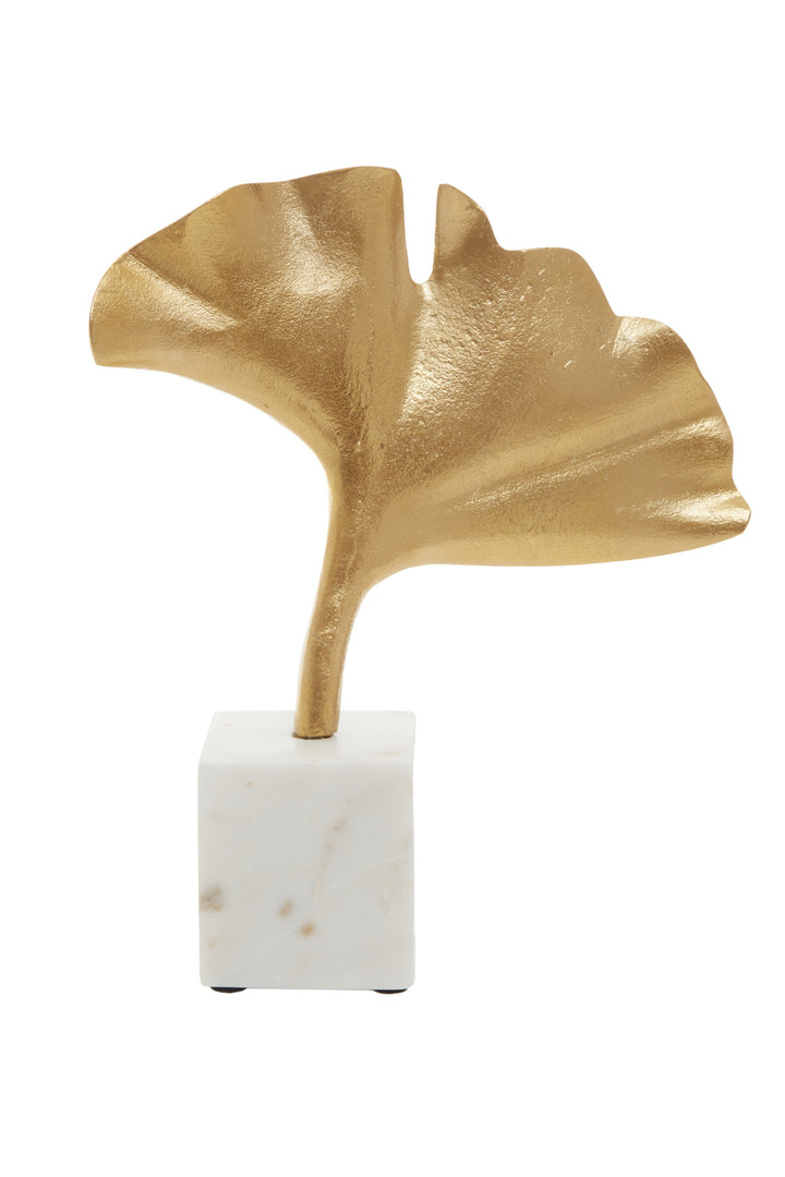 Mirano Ginkgo Sculpture with Gold Finish