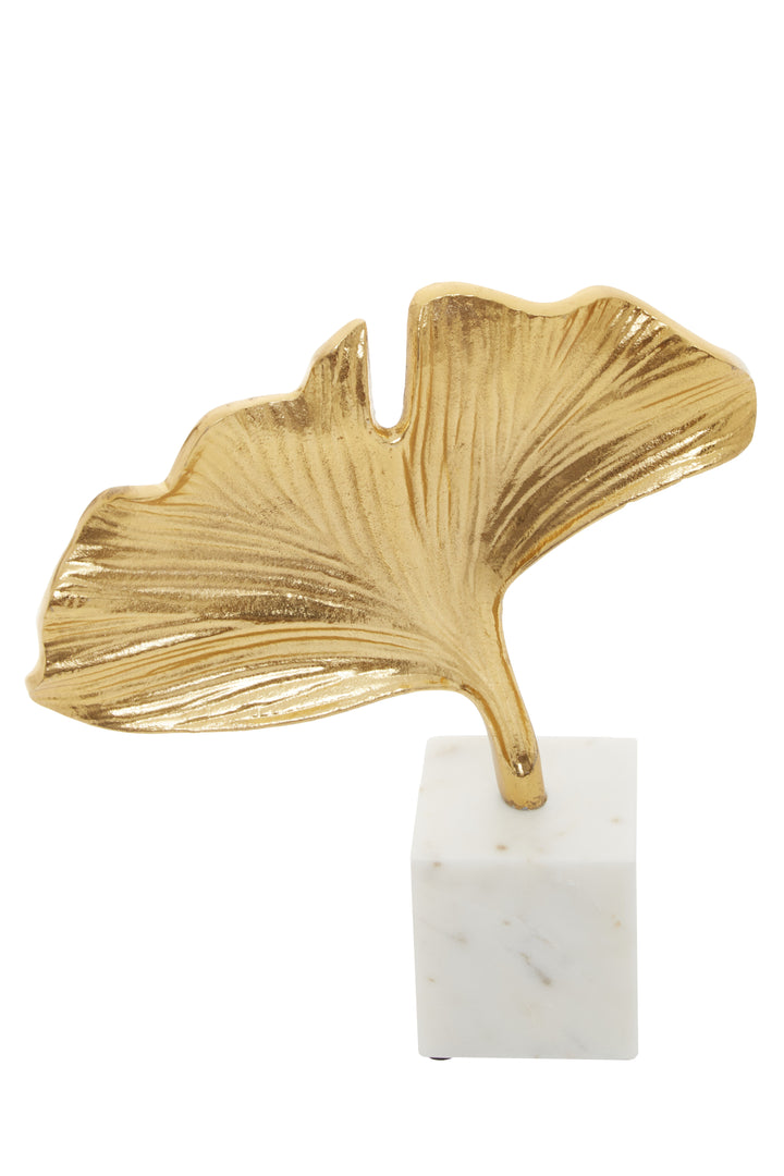 Mirano Ginkgo Sculpture with Gold Finish