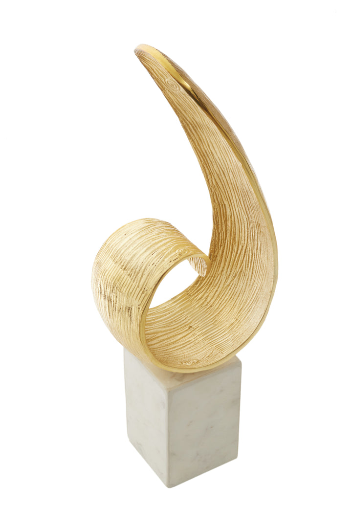Mirano Curl Sculpture with Gold Finish