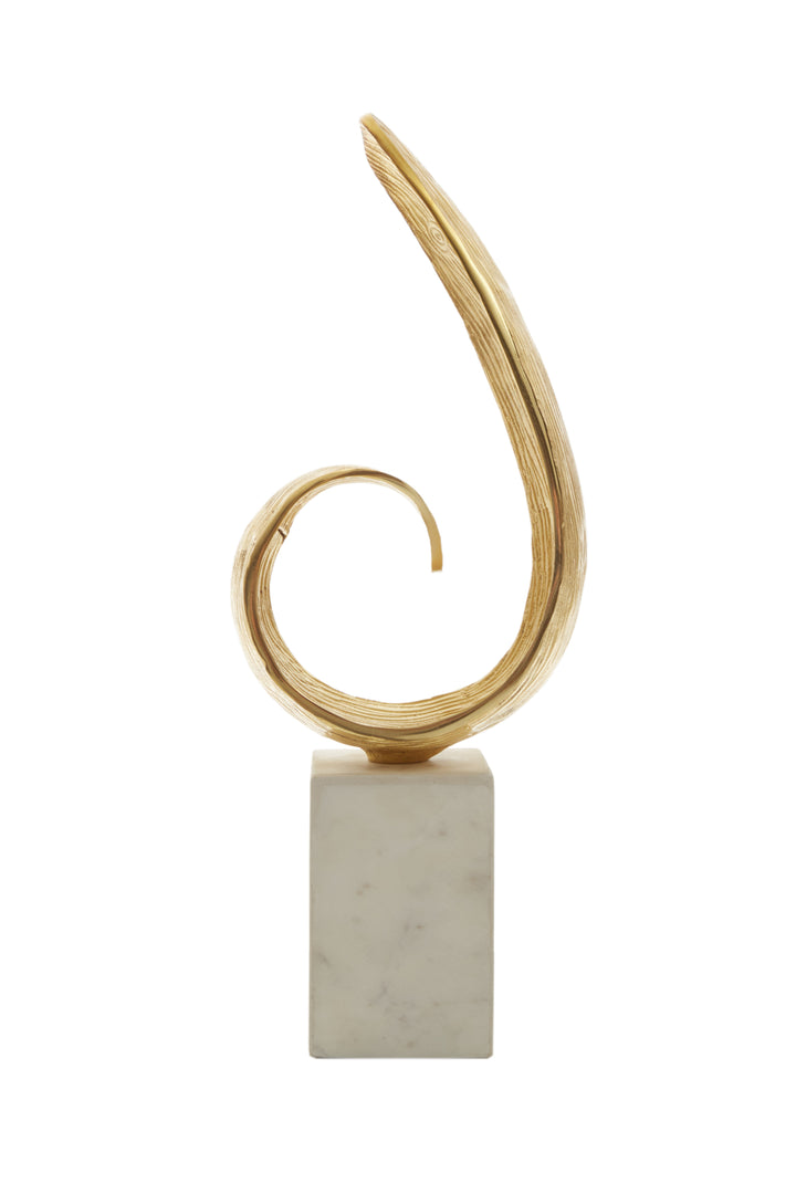 Mirano Curl Sculpture with Gold Finish