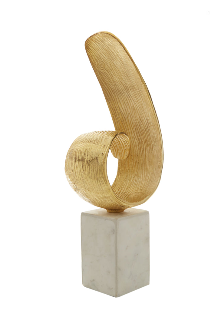 Mirano Curl Sculpture with Gold Finish