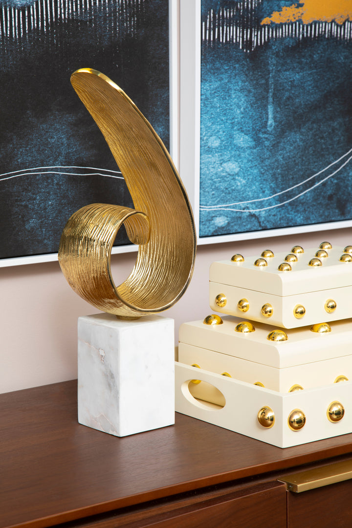 Mirano Curl Sculpture with Gold Finish