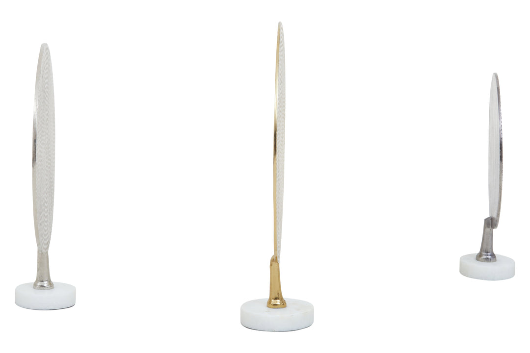 Elias Trio of Gold, Silver & Black Hammered Sculptures