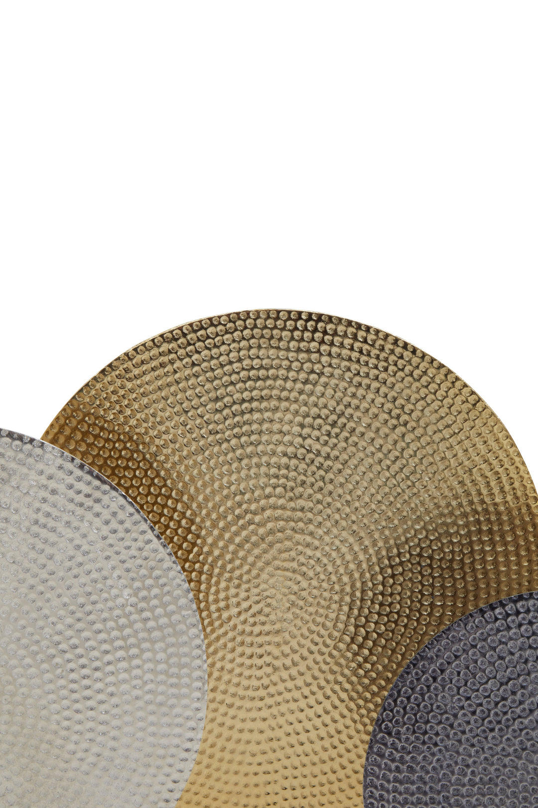 Elias Trio of Gold, Silver & Black Hammered Sculptures