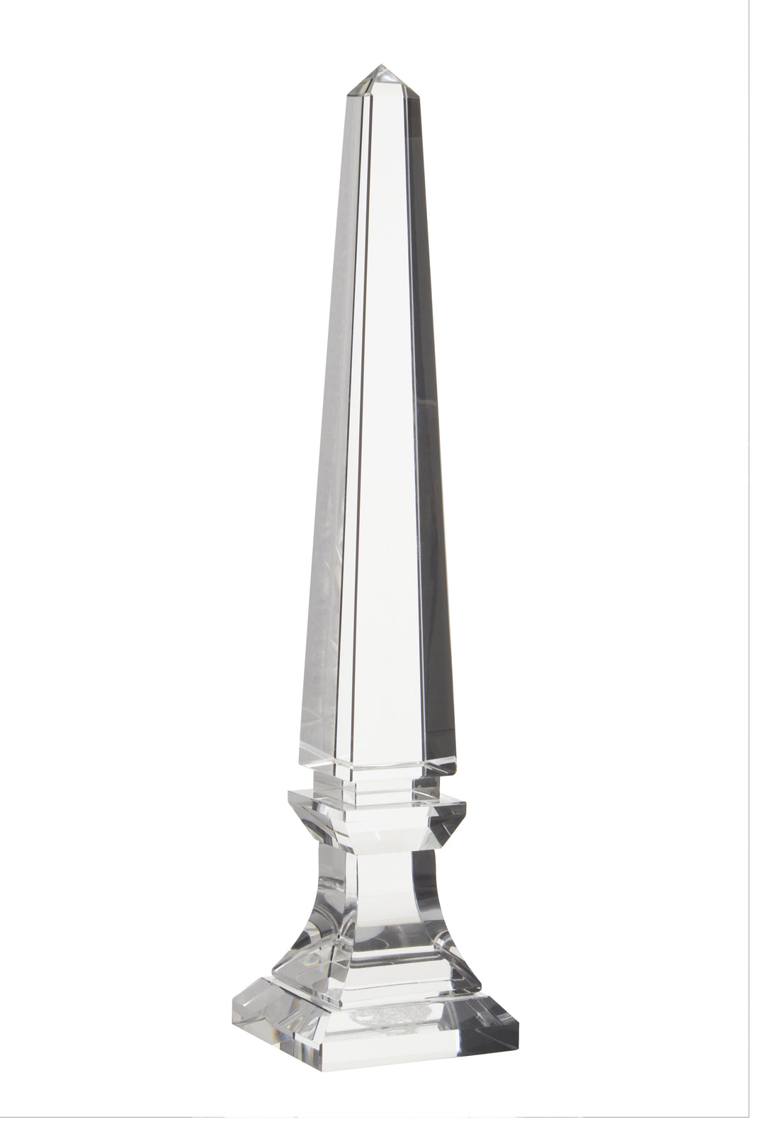 Carrie Obelisk Sculpture in Large Clear Crystal