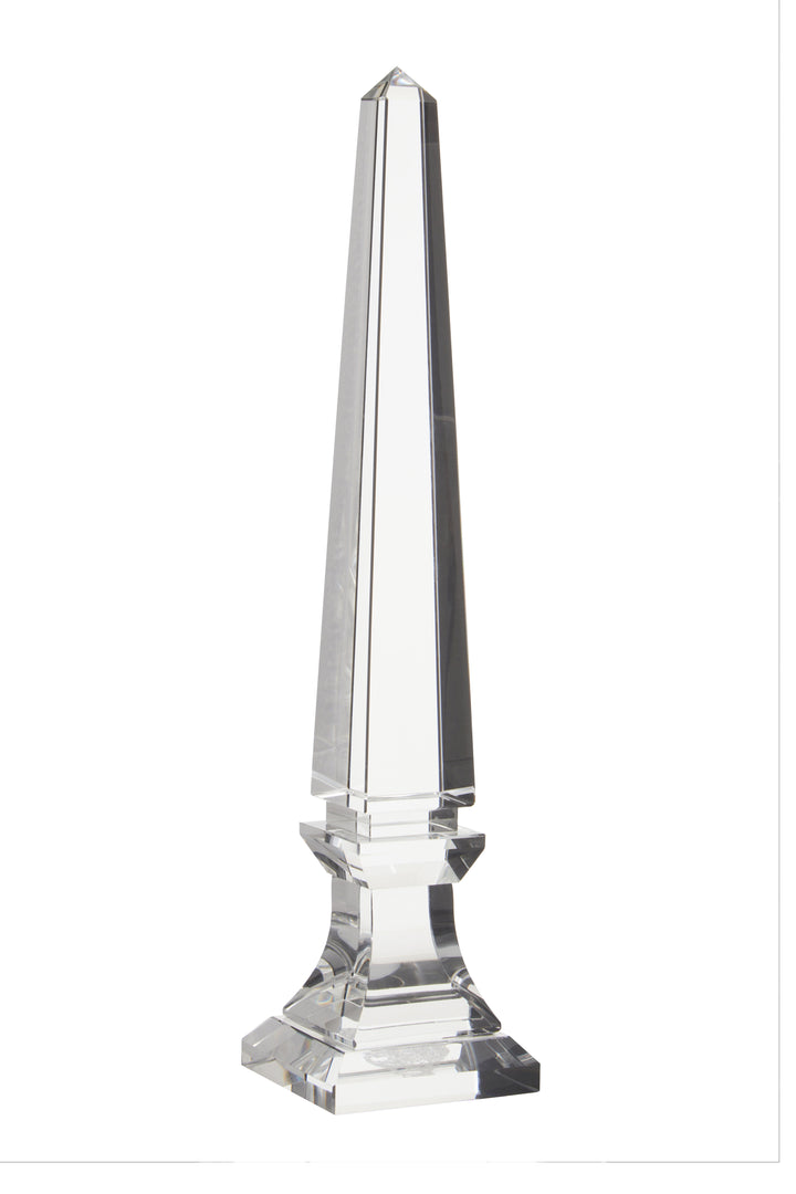 Carrie Obelisk Sculpture in Large Clear Crystal