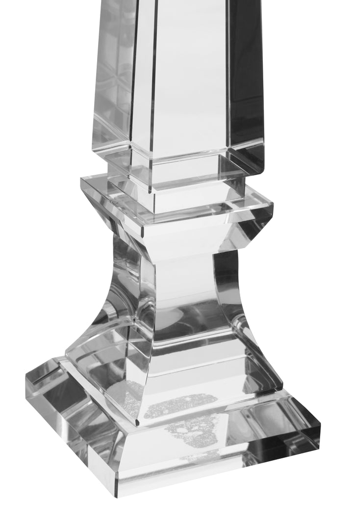 Carrie Obelisk Sculpture in Large Clear Crystal