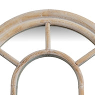 Tall Washed Wood Arched Window Mirror