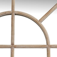 Washed Wood Arched Window Wall Mirror