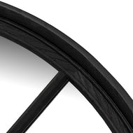 Black Wood Round Window Mirror