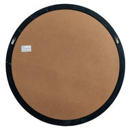 Black Wood Round Window Mirror