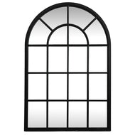 Black Wood Arched Window Style Mirror
