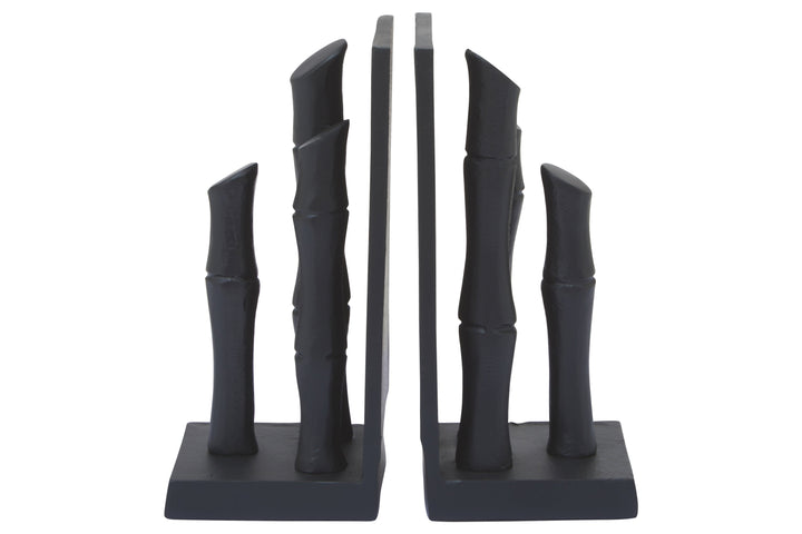 Hiba Black Bamboo Effect Bookends – Set of 2