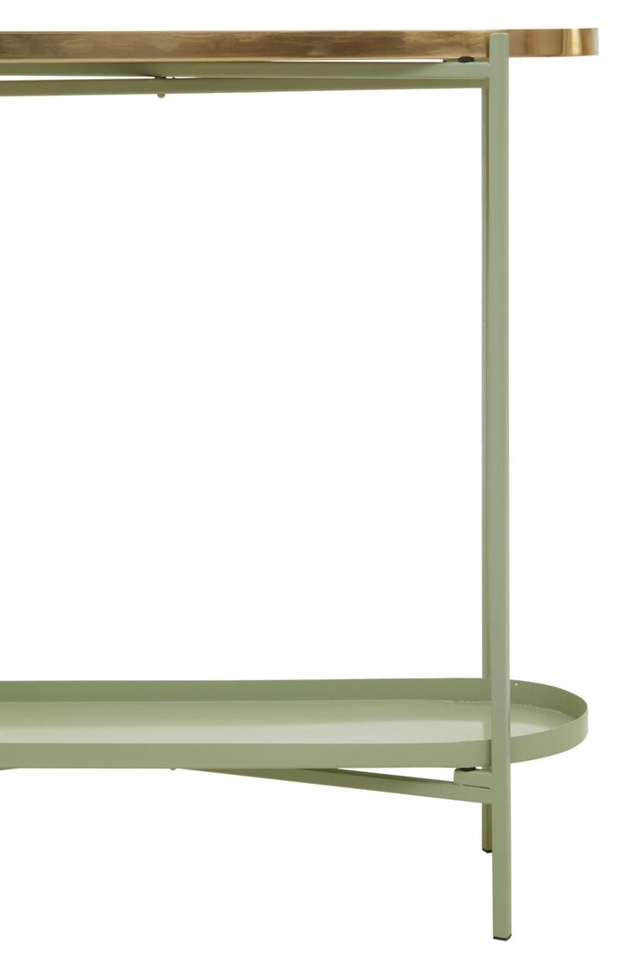 Sabia Console Table in Green and Gold Iron Finish