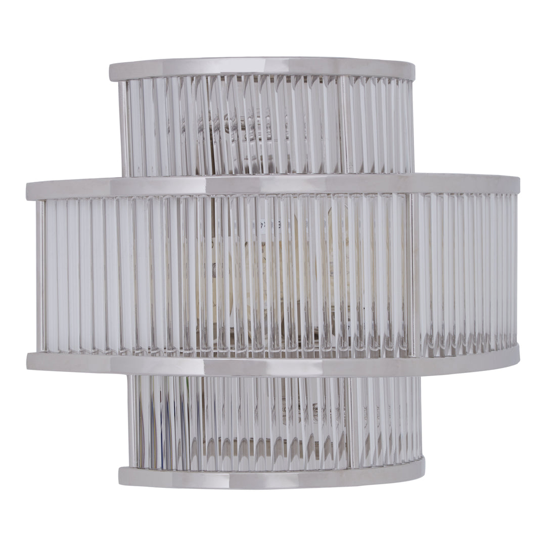 Salasco 3-Tier Nickel Finish and Glass Wall Light
