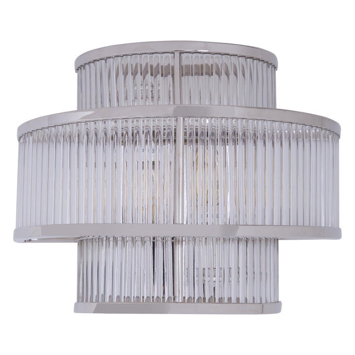Salasco 3-Tier Nickel Finish and Glass Wall Light