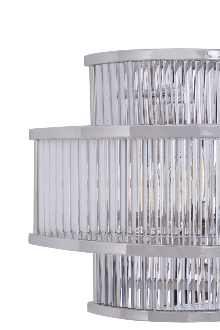Salasco 3-Tier Nickel Finish and Glass Wall Light