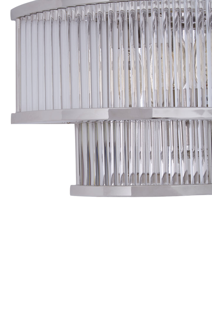 Salasco 3-Tier Nickel Finish and Glass Wall Light