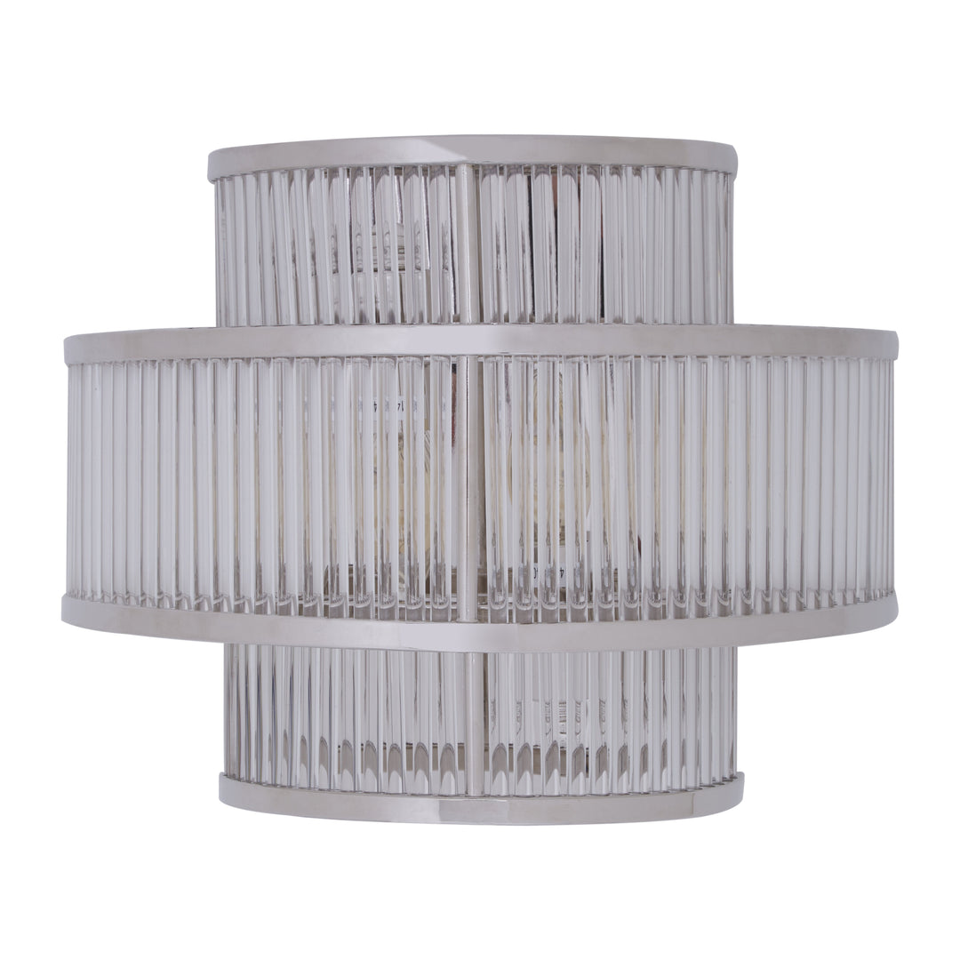 Salasco 3-Tier Nickel Finish and Glass Wall Light