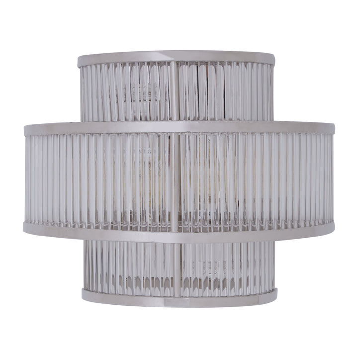 Salasco 3-Tier Nickel Finish and Glass Wall Light