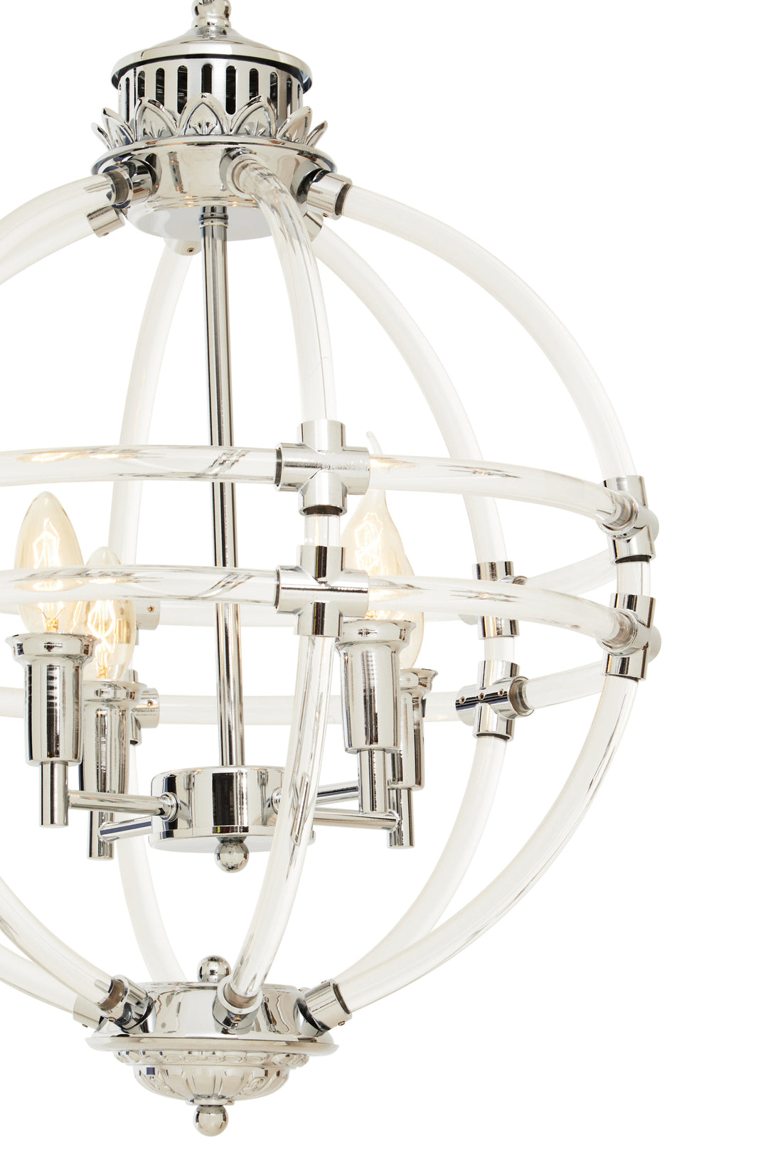 Karlo Pendant Light with Clear Acrylic Shade and Chrome Finish