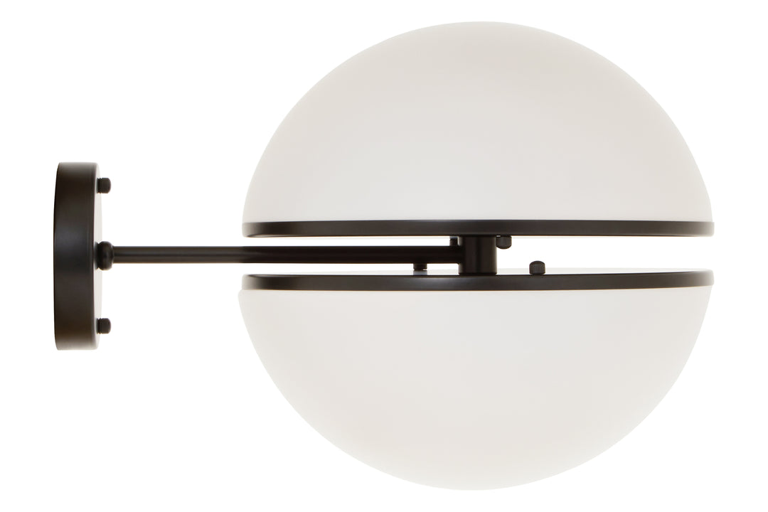 Abira Matte Black Ball Wall Light