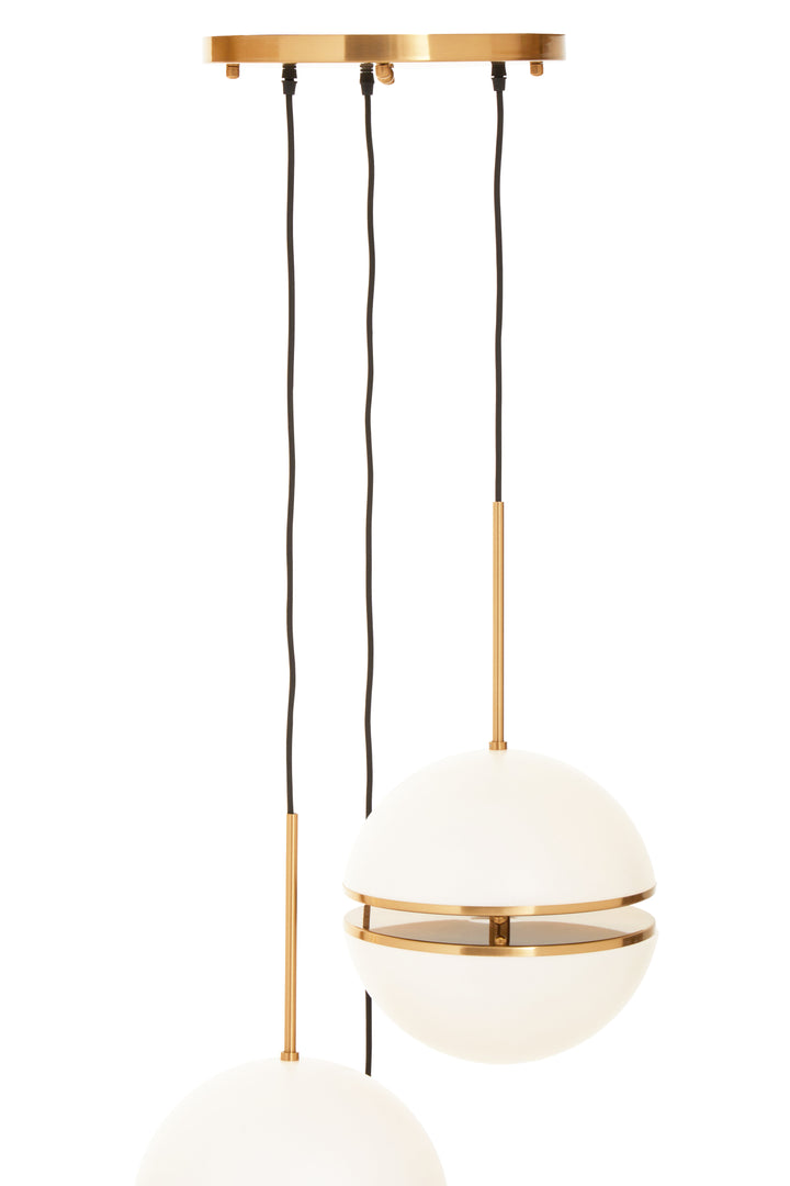 Abira Three-Ball Brass Pendant Light